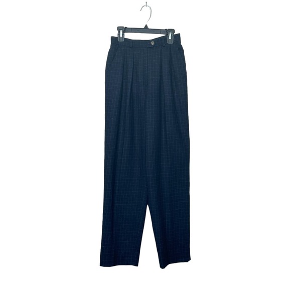 Ralph Lauren vintage blue plaid wool lined pleated pants size 2P - Picture 10 of 11